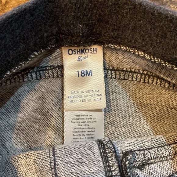 18M OshKosh solid dark gray leggings front pockets - Picture 3 of 4